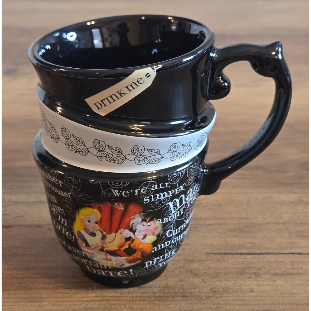 Disney Parks Alice in Wonderland Triple Stack Mad Hater Tea Party Mug Thailand